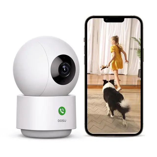 Alt view image 3 of 7 - aosu Indoor & Outdoor Security Camera Bundle 6-Cam Wireless Outdoor Kit with Solar 5MP Pan-Tilt Cameras + 2K Indoor Baby/Pet Monitor with Smart Motion Tracking, No Subscription, aosuBase Expandable