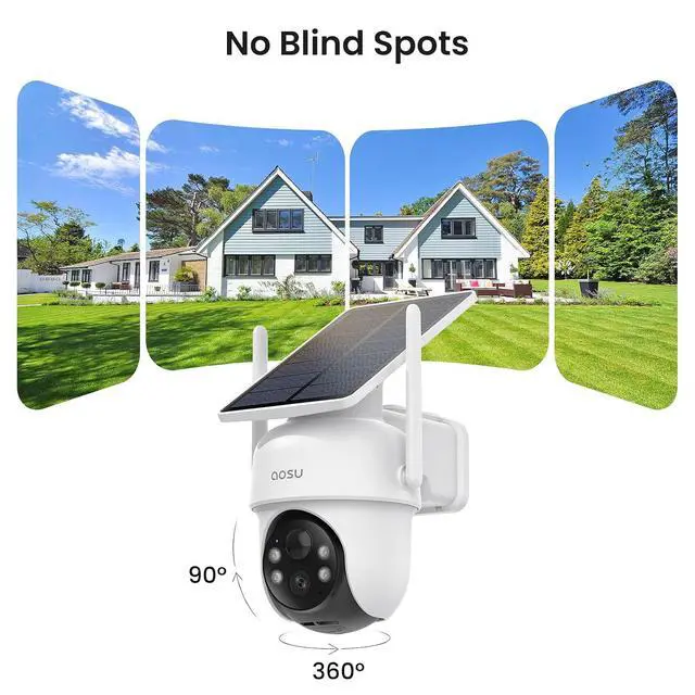 Alt view image 7 of 7 - AOSU 2K Security Camera Indoor, Baby Monitor Pet Camera 2 Pack Security Cameras Outdoor Wireless, 2 Cam-Kit, No Subscription,