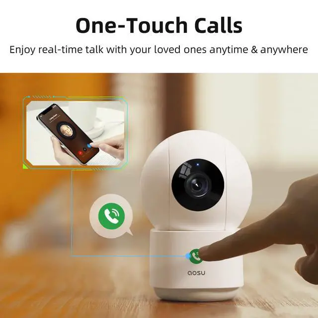 Alt view image 4 of 7 - AOSU 2K Security Camera Indoor, Baby Monitor Pet Camera 2 Pack Security Cameras Outdoor Wireless, 2 Cam-Kit, No Subscription,