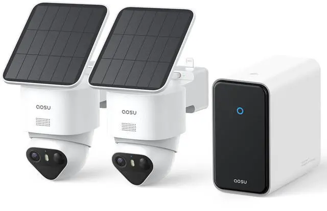 Main image of aosu T2 Ultra 4K Solar Security Cameras Wireless Outdoor, 2-Cam Kit, Smart Home Security System with TrueColor Night Vision, AI Recognition&Motion Tracking, 360°Pan&Tilt, Expandable 16TB Local Storage