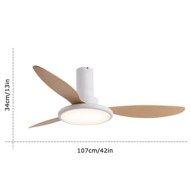 Alt view image 7 of 7 - Simple Low Profile Ceiling Fan Light Frequency Conversion Ceiling Fans with Lights and Remote 42 Inch Modern Fan Light Dimmable Ceiling-Mounted Bedroom Ceiling Fan