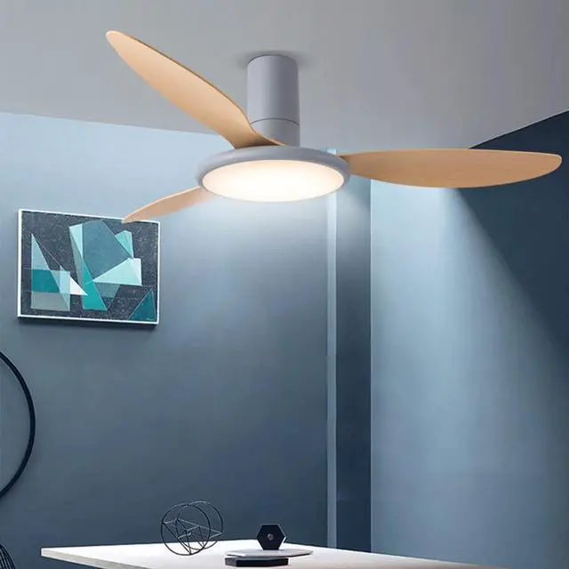 Alt view image 2 of 7 - Simple Low Profile Ceiling Fan Light Frequency Conversion Ceiling Fans with Lights and Remote 42 Inch Modern Fan Light Dimmable Ceiling-Mounted Bedroom Ceiling Fan