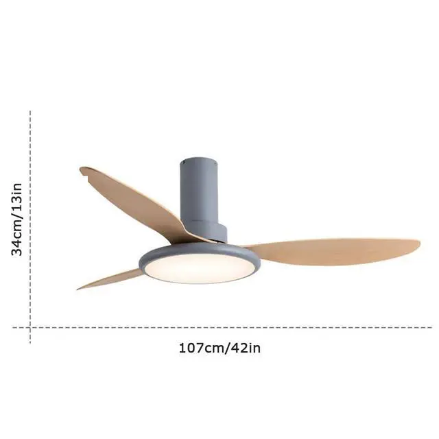 Alt view image 7 of 7 - Simple Low Profile Ceiling Fan Light Frequency Conversion Ceiling Fans with Lights and Remote 42 Inch Modern Fan Light Dimmable Ceiling-Mounted Bedroom Ceiling Fan