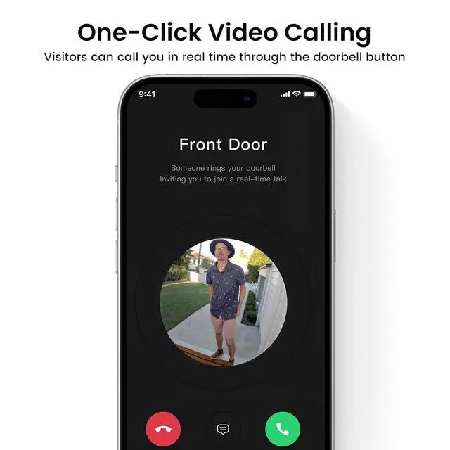 Alt view image 7 of 7 - AOSU Doorbell Camera Wireless - Head-to-Toe View, Intelligent Package Detection 2K Security Camera Indoor, Baby Monitor Pet Camera 360-Degree for Home Security