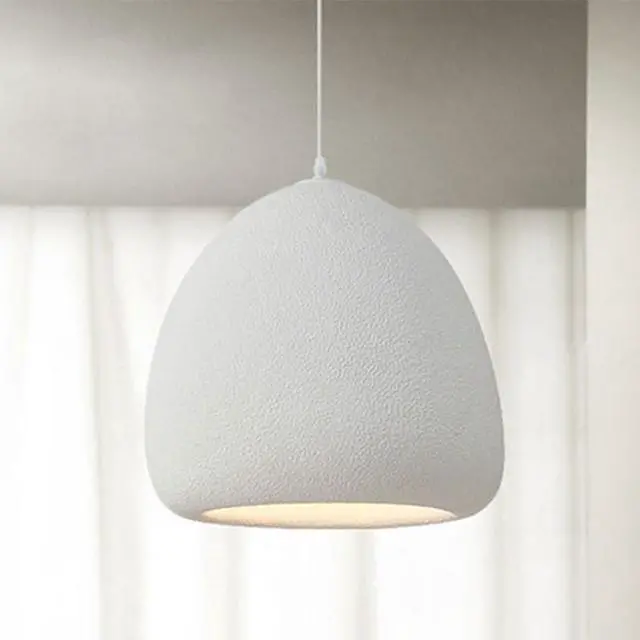 Main image of Indoor Wabi-Sabi Style Pendant Light Concrete Finish Polystyrene Modern Pendant Lamp E26 Bird Nest Shape Kitchen Island Hanging Light for Kitchen Island Bedroom Dining Lighting
