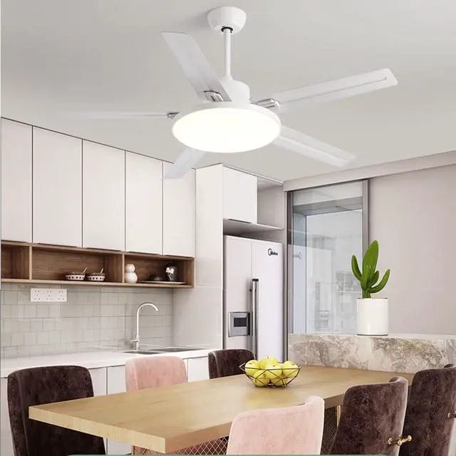 Alt view image 2 of 5 - 42 Inch Ceiling-Mounted Ceiling Fan Light 3 Color Dimmable LED Fan Light Low Profile Living Room Ceiling Fan Mute Ceiling Fans with Lights and Remote Outdoor Ceiling Fans for Patios