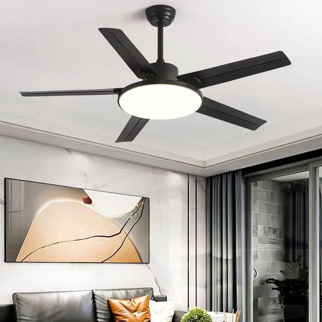Alt view image 2 of 7 - 42 Inch Ceiling-Mounted Ceiling Fan Light 3 Color Dimmable LED Fan Light Low Profile Living Room Ceiling Fan Mute Ceiling Fans with Lights and Remote Outdoor Ceiling Fans for Patios