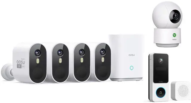 Main image of 2K WirelessCam Pro System 4-Cam-Kit + Doorbell Camera + Indoor Camera