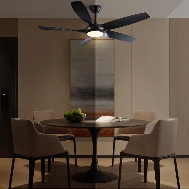 Alt view image 3 of 7 - 56 Inch Ceiling Fans with Lights and Remote Control 3 Blades Smart Ceiling Fans, 6 Speeds, 3CCT, Quiet Reversible Motor, Large Modern Ceiling Fan with Light for Bedroom Living Room Patio