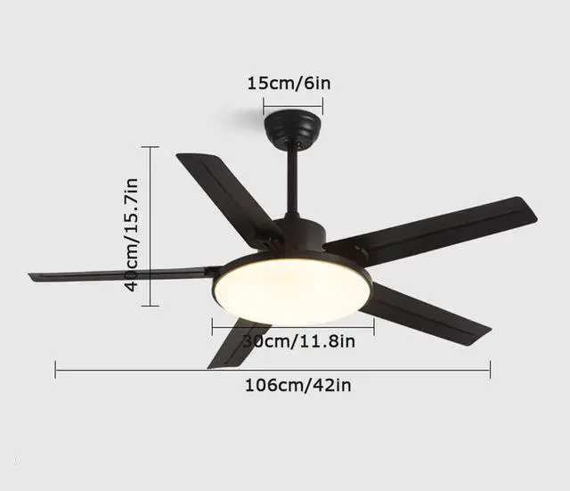Alt view image 7 of 7 - 42 Inch Ceiling-Mounted Ceiling Fan Light 3 Color Dimmable LED Fan Light Low Profile Living Room Ceiling Fan Mute Ceiling Fans with Lights and Remote Outdoor Ceiling Fans for Patios