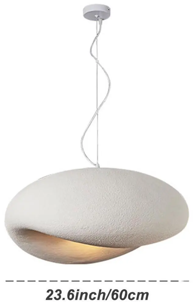 Alt view image 7 of 7 - Japanese Wabi-Sabi Style Pendant Light Fixture Polystyrene Modern Pendant Lights Adjustable Ceiling Hanging Light Bird Nest Shape Large Indoor Pendant lamp for Living Room Bedroom Kitchen