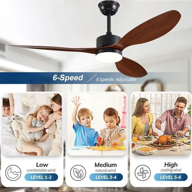 Alt view image 4 of 7 - LED Modern Ceiling Fans with Lights 42 Inch Ceiling Fan with Lights and Remote Reversible DC Motor, 3 Blades, 6 Speeds, 3CCT, Dimmable Indoor Ceiling Fans for Bedroom Living Room Kitchen
