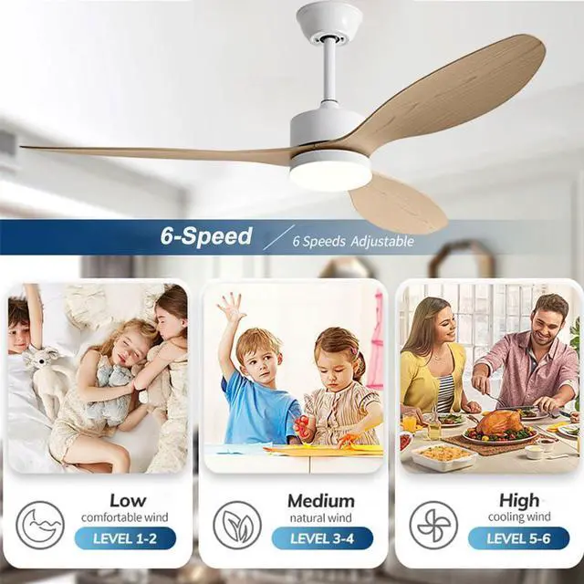 Alt view image 4 of 7 - LED Modern Ceiling Fans with Lights 42 Inch Ceiling Fan with Lights and Remote Reversible DC Motor, 3 Blades, 6 Speeds, 3CCT, Dimmable Indoor Ceiling Fans for Bedroom Living Room Kitchen