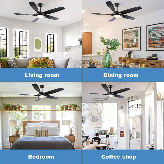 Alt view image 6 of 7 - 56 Inch Ceiling Fans with Lights and Remote Control 3 Blades Smart Ceiling Fans, 6 Speeds, 3CCT, Quiet Reversible Motor, Large Modern Ceiling Fan with Light for Bedroom Living Room Patio