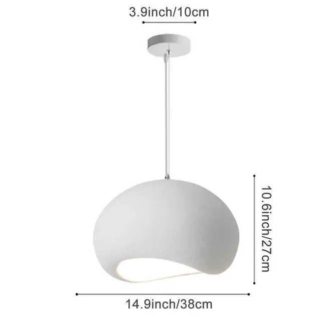 Alt view image 7 of 7 - Large Modern Pendant Light Wabi-Sabi Japanese Hanging Light White Bird Nest Shape Indoor Decorative Pendant Light Fixture for Kitchen Island Bedroom Dining Lighting