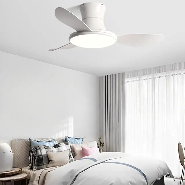 Alt view image 2 of 7 - Flush Mount Ceiling Fan with Lights 36 inch Ceiling Fan With Light and Remote 6 Speed 3 Color Noiseless Low Profile Ceiling Fans for Indoor Farmhouse Bedroom Living Room Outdoor Patio Porch