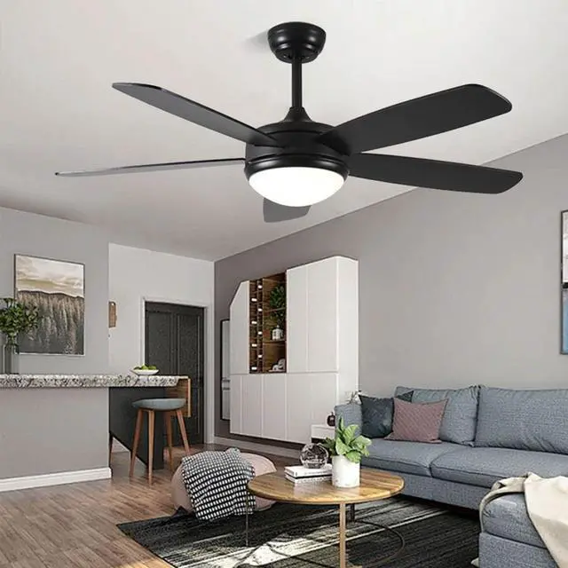 Alt view image 2 of 7 - Modern 42 inch Ceiling Fans with Lights Smart Ceiling Fan with Light and Remote 3CCT Reversible 6 Speed Black Ceiling Fans for Bedroom Living Room Kids Room Porch