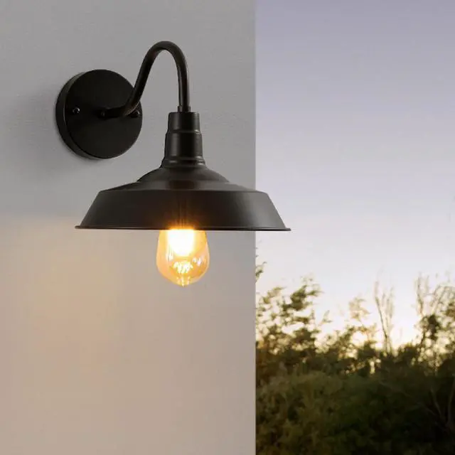 Alt view image 2 of 7 - Industry Retro Outdoor Wall Lights 10.2 Inch Industry Porch Lights Black Exterior Waterproof Wall Sconce Wall Mount Vintage Outdoor Wall Lamp for Garage Patio Doorway