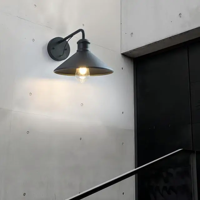 Alt view image 2 of 7 - Simple Vintage Gooseneck Barn Light Outdoor Anti-Rust Waterproof Porch Wall Light Fixtures Iron 10.2 Inch Wall Mount Lighting Luminaire for Garage Patio Doorway
