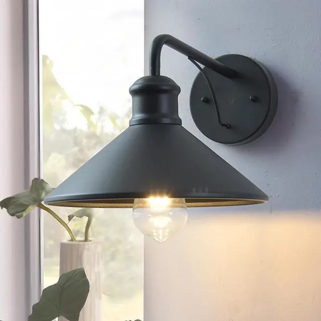 Main image of Simple Vintage Gooseneck Barn Light Outdoor Anti-Rust Waterproof Porch Wall Light Fixtures Iron 10.2 Inch Wall Mount Lighting Luminaire for Garage Patio Doorway