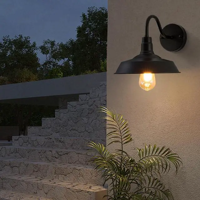 Alt view image 5 of 7 - Industry Retro Outdoor Wall Lights 10.2 Inch Industry Porch Lights Black Exterior Waterproof Wall Sconce Wall Mount Vintage Outdoor Wall Lamp for Garage Patio Doorway