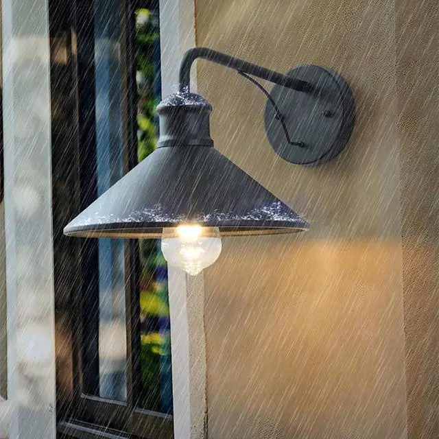 Alt view image 3 of 7 - Simple Vintage Gooseneck Barn Light Outdoor Anti-Rust Waterproof Porch Wall Light Fixtures Iron 10.2 Inch Wall Mount Lighting Luminaire for Garage Patio Doorway
