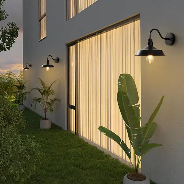 Alt view image 4 of 7 - Industry Retro Outdoor Wall Lights 10.2 Inch Industry Porch Lights Black Exterior Waterproof Wall Sconce Wall Mount Vintage Outdoor Wall Lamp for Garage Patio Doorway
