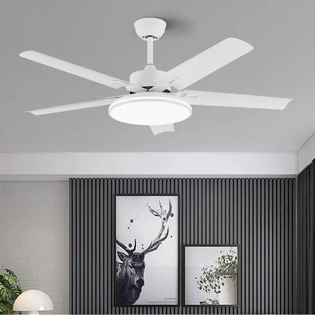 Alt view image 3 of 6 - 3 Color LED Ceiling Fan with Lights Ceiling Fans with Lights and Remote 45 Inch Modern Ceiling Fan for Bedroom Low Profile Smart Ceiling Fan Outdoor Ceiling Fans for Patios with Light
