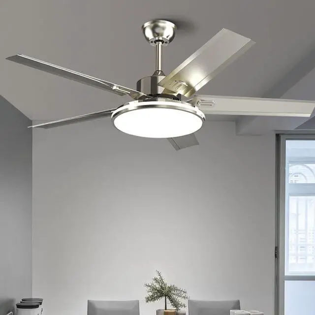 Alt view image 2 of 7 - 3 Color LED Ceiling Fan with Lights Ceiling Fans with Lights and Remote 45 Inch Modern Ceiling Fan for Bedroom Low Profile Smart Ceiling Fan Outdoor Ceiling Fans for Patios with Light
