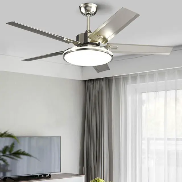 Alt view image 3 of 7 - 3 Color LED Ceiling Fan with Lights Ceiling Fans with Lights and Remote 45 Inch Modern Ceiling Fan for Bedroom Low Profile Smart Ceiling Fan Outdoor Ceiling Fans for Patios with Light