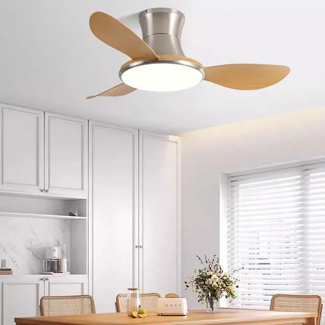 Alt view image 2 of 7 - Flush Mount Ceiling Fan with Lights 36 inch Ceiling Fan With Light and Remote 6 Speed 3 Color Noiseless Low Profile Ceiling Fans for Indoor Farmhouse Bedroom Living Room Outdoor Patio Porch