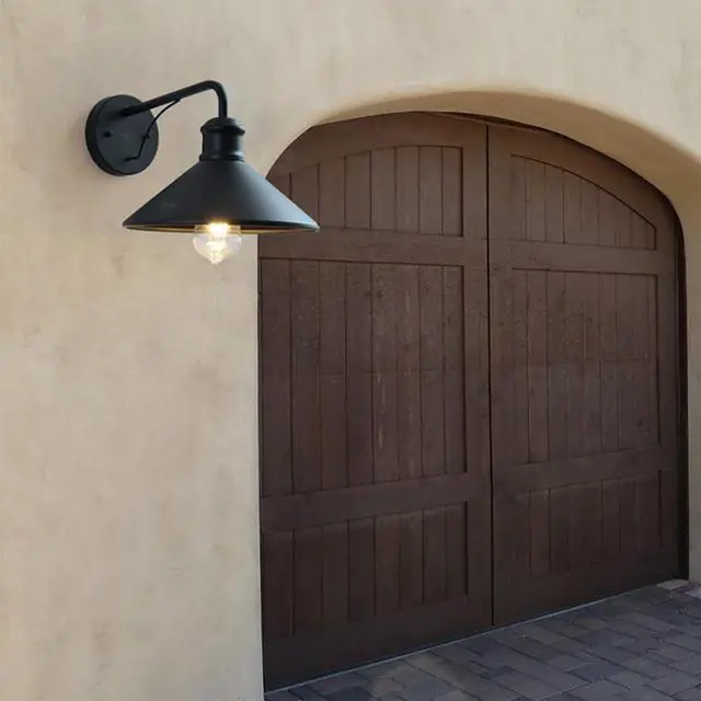 Alt view image 5 of 7 - Simple Vintage Gooseneck Barn Light Outdoor Anti-Rust Waterproof Porch Wall Light Fixtures Iron 10.2 Inch Wall Mount Lighting Luminaire for Garage Patio Doorway
