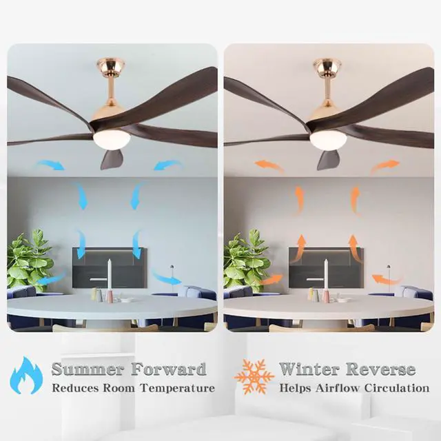 Alt view image 4 of 7 - Ceiling Fans with Lights Remote Control 56" Modern LED Ceiling Fan with Lights Reversible DC Motor, Dimmable 3CCT Quiet Ceiling Fan for Covered Patios Living Room