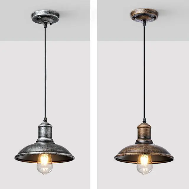 Alt view image 4 of 7 - Industrial Retro Barn Pendant Lighting, Iron Farmhouse Vintage Hanging Light Fixture with 19.7 Inch Adjustable Dome Pendant Light for Kitchen, Dining Room, Sink, Bar, Bedroom, Outdoor