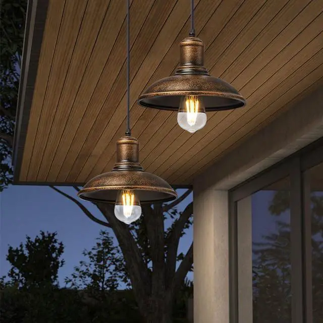 Alt view image 3 of 7 - Industrial Retro Barn Pendant Lighting, Iron Farmhouse Vintage Hanging Light Fixture with 19.7 Inch Adjustable Dome Pendant Light for Kitchen, Dining Room, Sink, Bar, Bedroom, Outdoor
