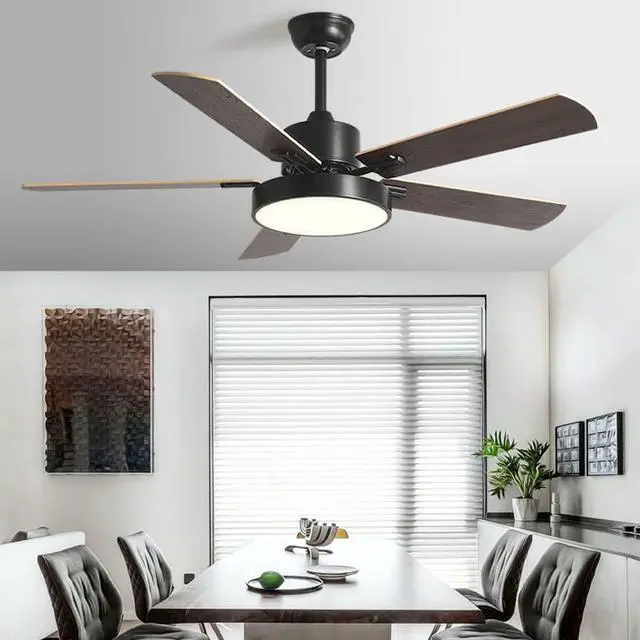 Alt view image 3 of 7 - 42 Inch Modern Flush Mount Ceiling Fan with Lights and Remote LED Mute Outdoor Ceiling Fan 3 Speed 3 Color Dimmable Smart Fan Light for Bedroom Living Room