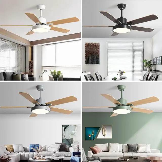 Alt view image 3 of 6 - 42 Inch Modern Flush Mount Ceiling Fans Ceiling Fans with Lights and Remote LED Mute Outdoor Ceiling Fans 3 Speed 3 Color Dimmable Smart Fan Light for Bedroom Living Room