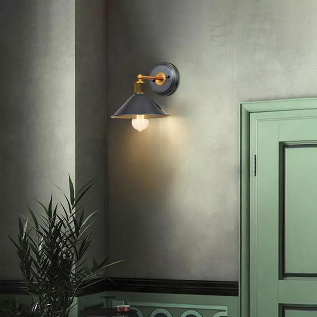 Alt view image 4 of 7 - Retro Outdoor Wall Sconce 8.7 Inch Waterproof Porch Wall Light Fixtures Iron Art Simple Farmhouse Wall Lamp Exterior Vintage Barn Light for Garage Patio Doorway