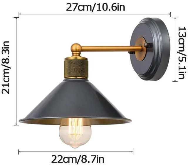 Alt view image 7 of 7 - Retro Outdoor Wall Sconce 8.7 Inch Waterproof Porch Wall Light Fixtures Iron Art Simple Farmhouse Wall Lamp Exterior Vintage Barn Light for Garage Patio Doorway