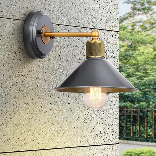 Alt view image 2 of 7 - Retro Outdoor Wall Sconce 8.7 Inch Waterproof Porch Wall Light Fixtures Iron Art Simple Farmhouse Wall Lamp Exterior Vintage Barn Light for Garage Patio Doorway
