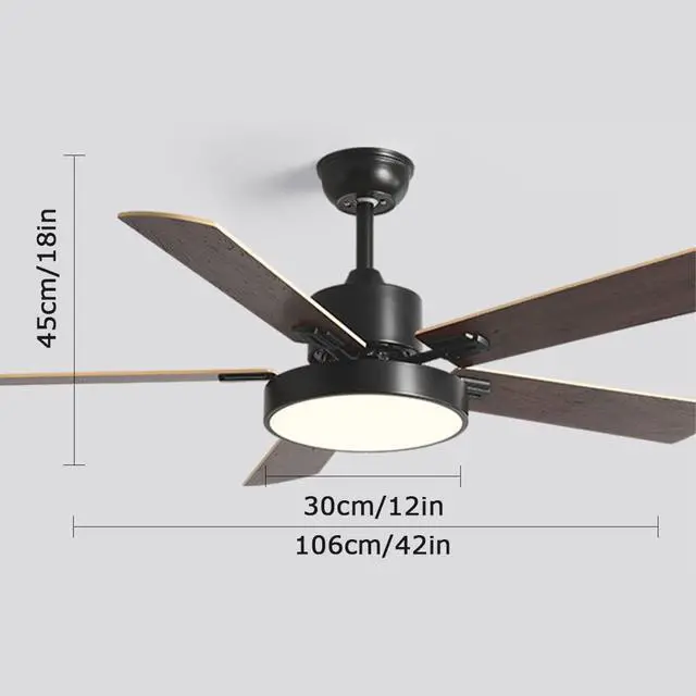Alt view image 7 of 7 - 42 Inch Modern Flush Mount Ceiling Fan with Lights and Remote LED Mute Outdoor Ceiling Fan 3 Speed 3 Color Dimmable Smart Fan Light for Bedroom Living Room
