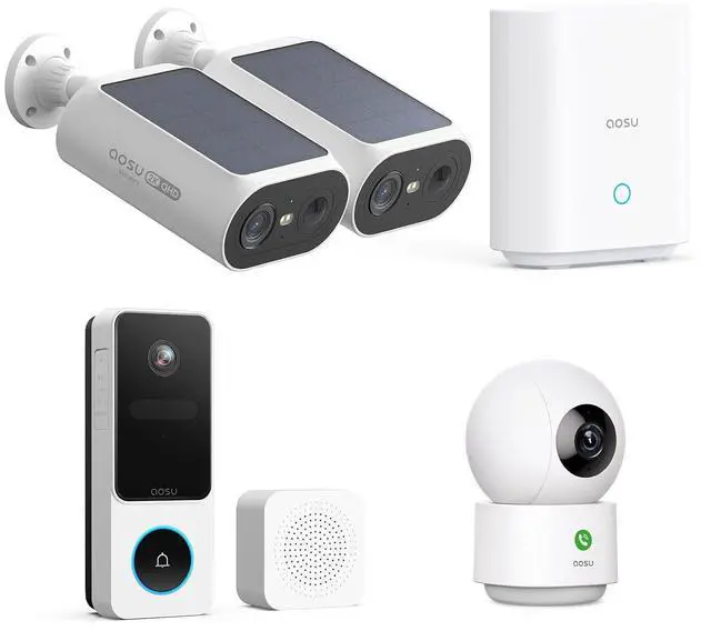 Main image of aosu Solar Security Cameras Wireless Outdoor/Indoor, Doorbell Camera for Home Safety