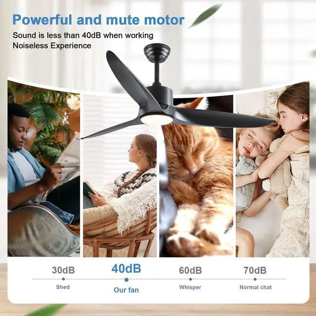 Alt view image 5 of 7 - Ceiling Fans With Lights 52 Inch Ceiling Fan With Lights And Remote Dimmable, Reversible, Quiet Motor, 6 Speed Ceiling Fan for Indoor Living Room Bedroom Patios Dining Room