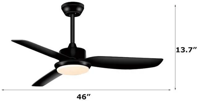 Alt view image 7 of 7 - Modern Ceiling Fans with Lights 46 inch Ceiling Fan with Light and Remote 6 Speeds, 3CCT, Dimmable, Reversible, Quiet, LED Ceiling Fan Light for Bedroom Living Room Indoor