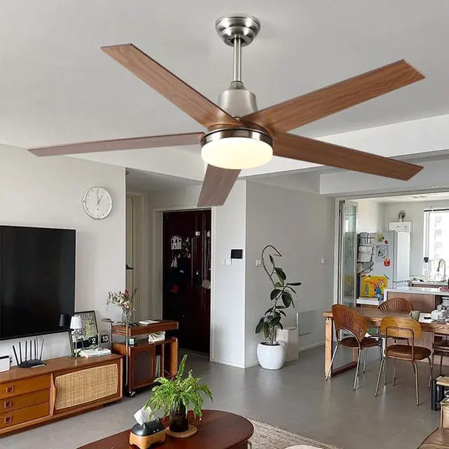 Alt view image 2 of 7 - Ceiling Fan with Lights, ceiling fan with light and remote 3CCT Dimmable Reversible DC Motors mute Ceiling Fan 5 blade Boom type ceiling fans for Bedroom Living Room