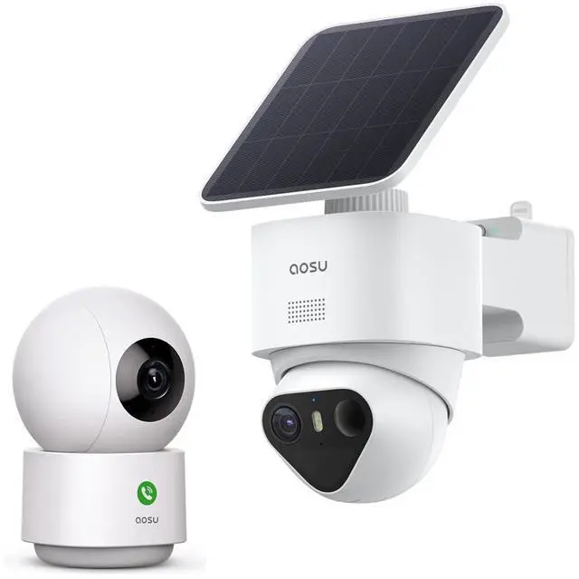 Main image of aosu 2K Indoor Security Camera + T2 Ultra 4K Solar Outdoor Wireless Security Camera