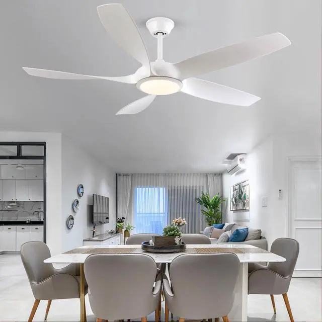 Alt view image 3 of 7 - 56 Inch Ceiling Fans with Lights and Remote Control 3 Blades Smart Ceiling Fans, 6 Speeds, 3CCT, Quiet Reversible Motor, Large Modern Ceiling Fan with Light for Bedroom Living Room Patio