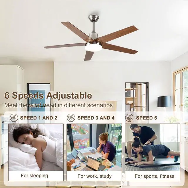 Alt view image 5 of 7 - Ceiling Fan with Lights, ceiling fan with light and remote 3CCT Dimmable Reversible DC Motors mute Ceiling Fan 5 blade Boom type ceiling fans for Bedroom Living Room