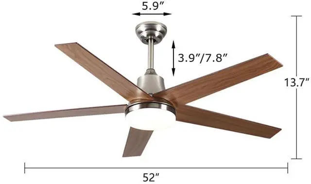 Alt view image 7 of 7 - Ceiling Fan with Lights, ceiling fan with light and remote 3CCT Dimmable Reversible DC Motors mute Ceiling Fan 5 blade Boom type ceiling fans for Bedroom Living Room