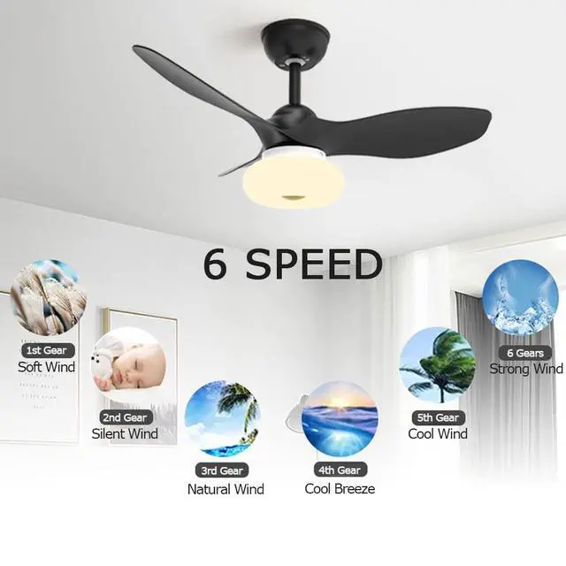 Alt view image 3 of 7 - 32 Inch Ceiling Fan with Lights and Remote Modern Low Profile Ceiling Fan with Light LED 3 Color Dimmable Bedroom Ceiling Fan Outdoor Ceiling Fans for Patios with Light